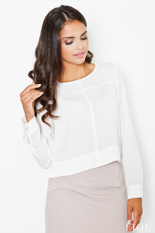 Sophisticated Airy Blouse with Contemporary Stitching and Stretch Fabric for Effortless Style