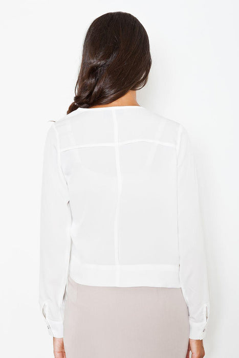 Sophisticated Airy Blouse with Contemporary Stitching and Stretch Fabric for Effortless Style