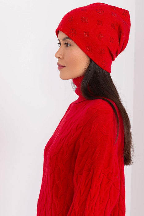 Glamorous Rhinestone-Embellished Cashmere Winter Beanie Hat