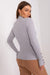 Sophisticated Ribbed Sweater with Elegant Stand-Up Collar for Every Occasion