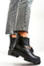 Sleek Eco-Conscious Black Vegan Leather Ankle Boots for Women