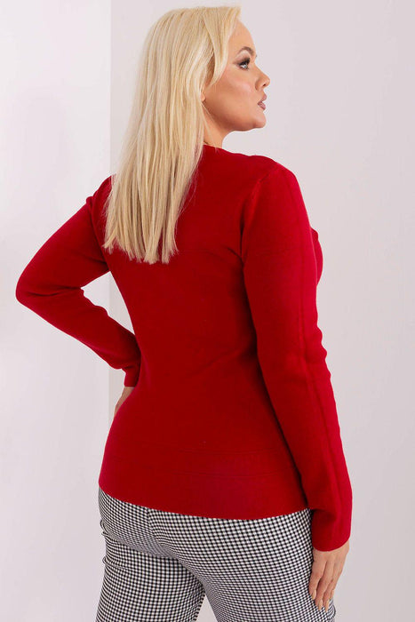 Playful Pom-Pom Plus Size Viscose Sweater for Effortless Elegance