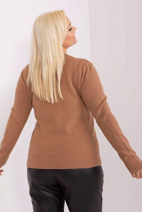 Playful Pom-Pom Plus Size Viscose Sweater for Effortless Elegance