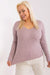 Elegant Plus Size Viscose Sweater with Stylish V-Neck and Button Embellishments