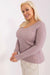 Elegant Plus Size Viscose Sweater with Stylish V-Neck and Button Embellishments