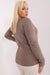 Elegant Plus Size Viscose Sweater with Stylish V-Neck and Button Embellishments