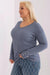 Elegant Plus Size Viscose Sweater with Stylish V-Neck and Button Embellishments