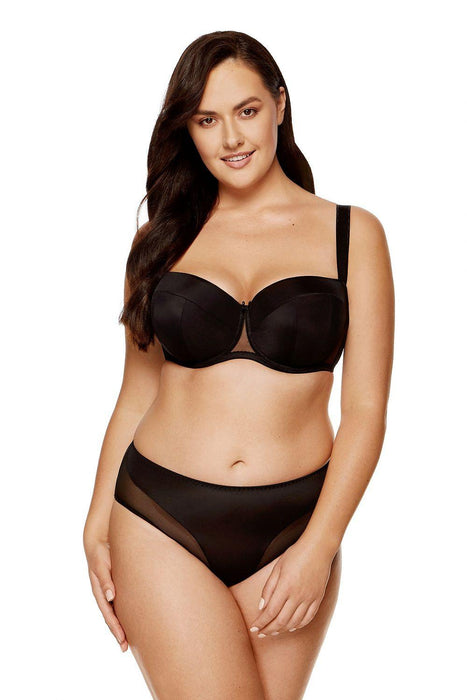 Elegant Black Cotton-Lined Padded Bra by Gorteks