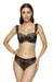 Elegant Black Lace Push-Up Bra with Beige Accents by Gorteks