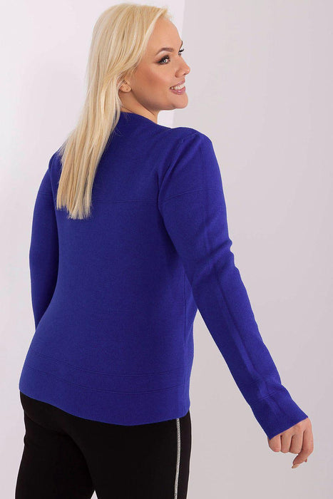 Playful Pom-Pom Plus Size Viscose Sweater for Effortless Elegance