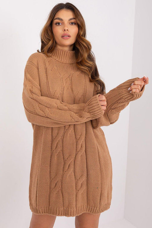 Elegant Parisian Turtleneck Midi Dress