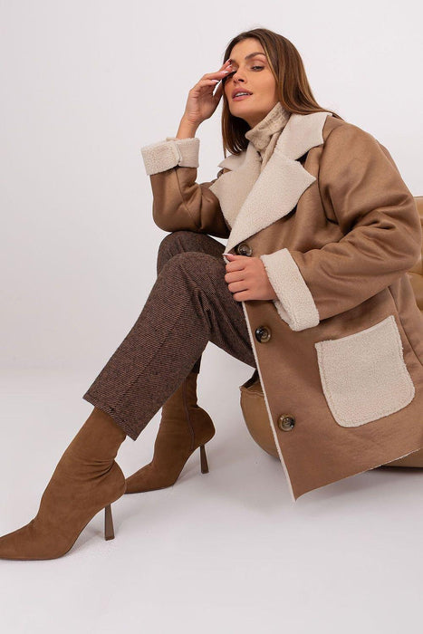 Elegant Sheepskin-Lined Winter Jacket for Women