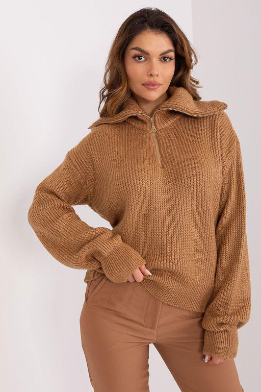 Chic Unbuttoned Turtleneck Sweater