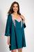 Luxurious Satin Robe with Stylish Cuffed Sleeves