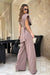 Chic Wide-Leg Jumpsuit with Flared Sleeves and Statement Belt