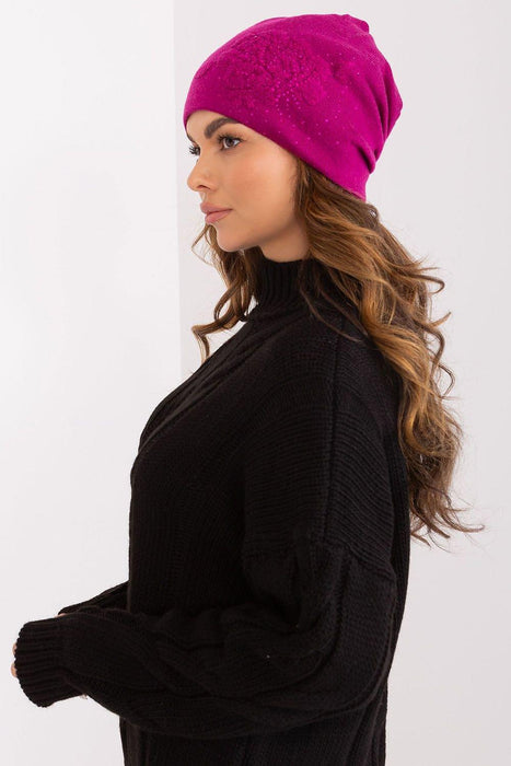 Elegant Rhinestone-Embellished Cashmere Beanie Hat