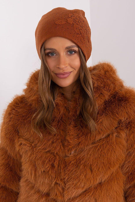 Elegant Rhinestone-Embellished Cashmere Beanie Hat