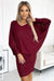 Glittering Maroon Batwing Dress by Numoco for Elegant Comfort