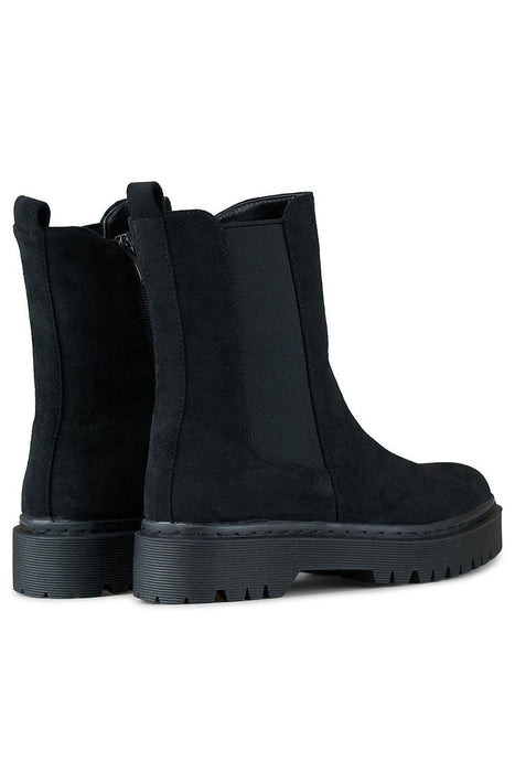 Elegant Black Eco-Suede Winter Boots