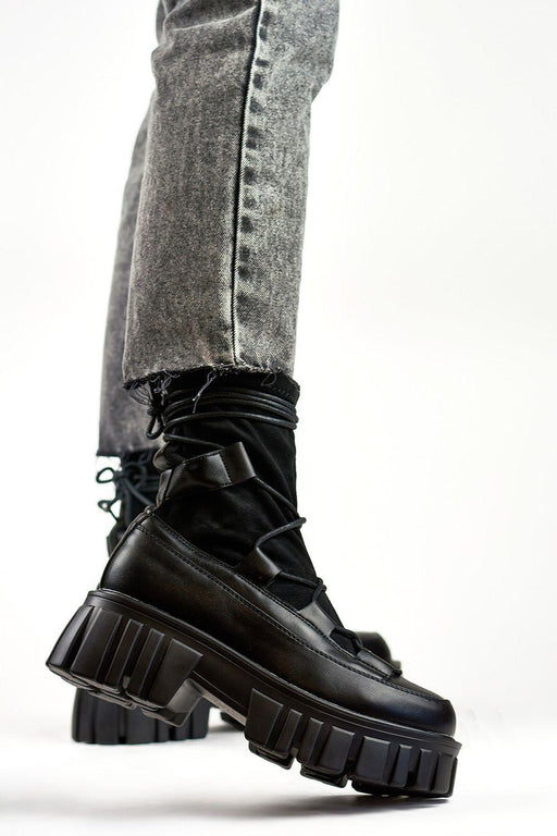 Chic Black Suede High-Top Boots