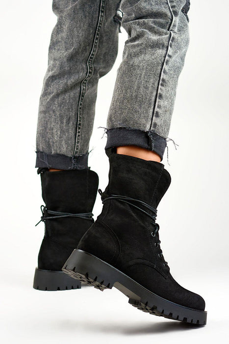 Stylish Sustainable Black Suede Ankle Boots