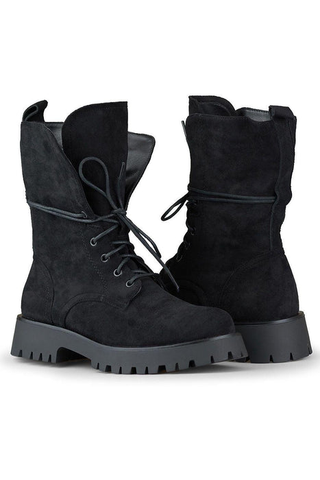 Stylish Sustainable Black Suede Ankle Boots