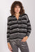 Striped Zip-Up Hoodie Cardigan