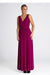 Sophisticated V-Neck Maxi Dress with Eye-Catching Front Slit and Tailored Waist Detail