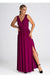 Sophisticated V-Neck Maxi Dress with Eye-Catching Front Slit and Tailored Waist Detail