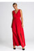 Sophisticated V-Neck Maxi Dress with Eye-Catching Front Slit and Tailored Waist Detail