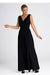 Sophisticated V-Neck Maxi Dress with Eye-Catching Front Slit and Tailored Waist Detail