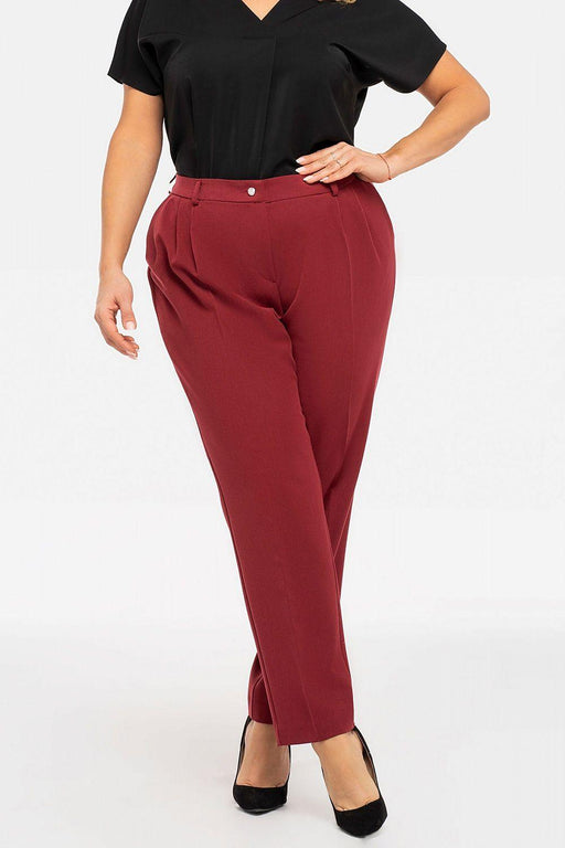 Sophisticated Plus Size Pleated Trousers - Karko Pablo Pants for Modern Professionals