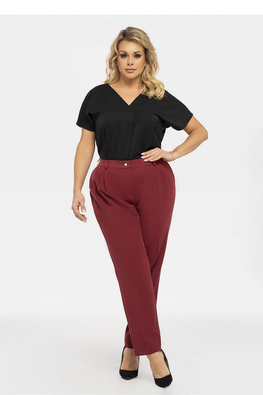 Sophisticated Plus Size Pleated Trousers - Karko Pablo Pants for Modern Professionals