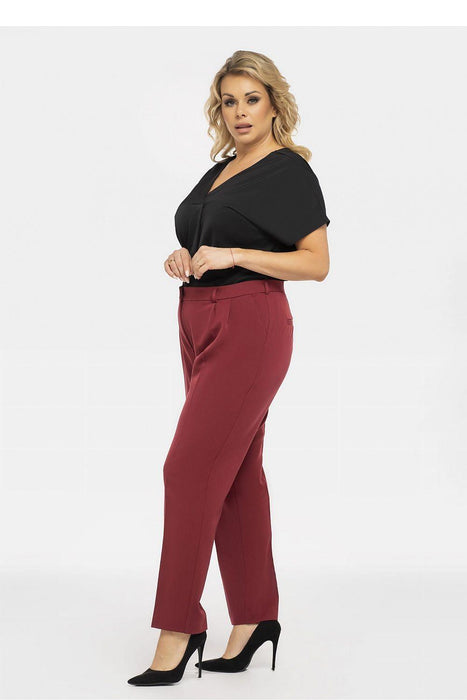 Sophisticated Plus Size Pleated Trousers - Karko Pablo Pants for Modern Professionals