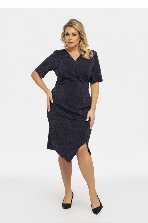 Chic Plus Size Draped Neckline Gown