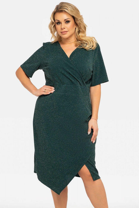 Chic Plus Size Draped Neckline Gown