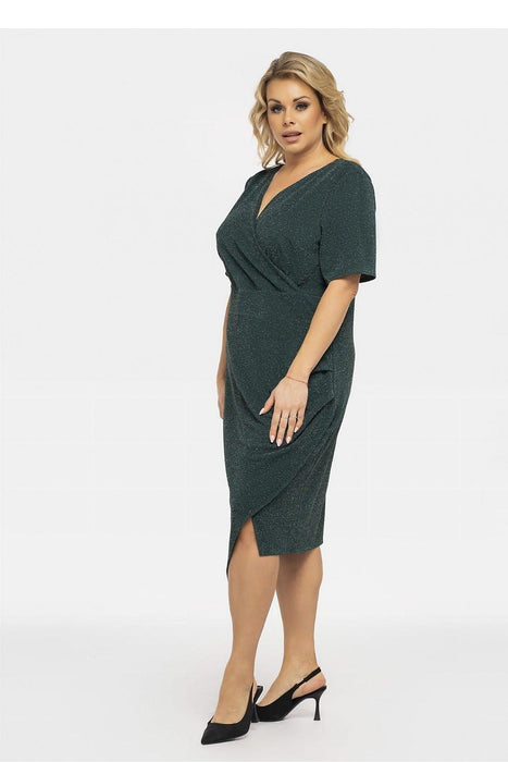 Chic Plus Size Draped Neckline Gown