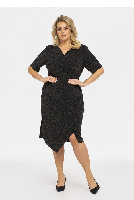 Chic Plus Size Draped Neckline Gown