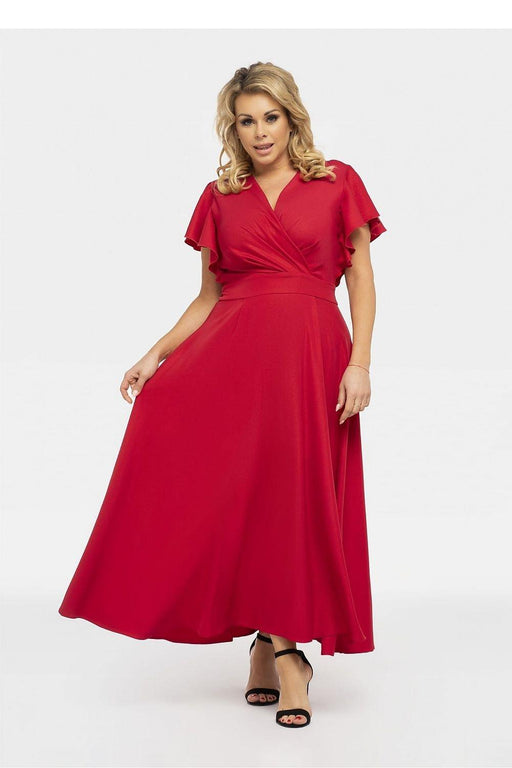 Elegant Plus Size Flared Maxi Dress - Aksena Collection