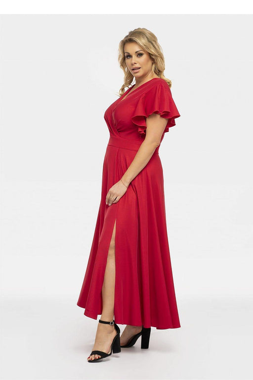 Elegant Plus Size Flared Maxi Dress - Aksena Collection