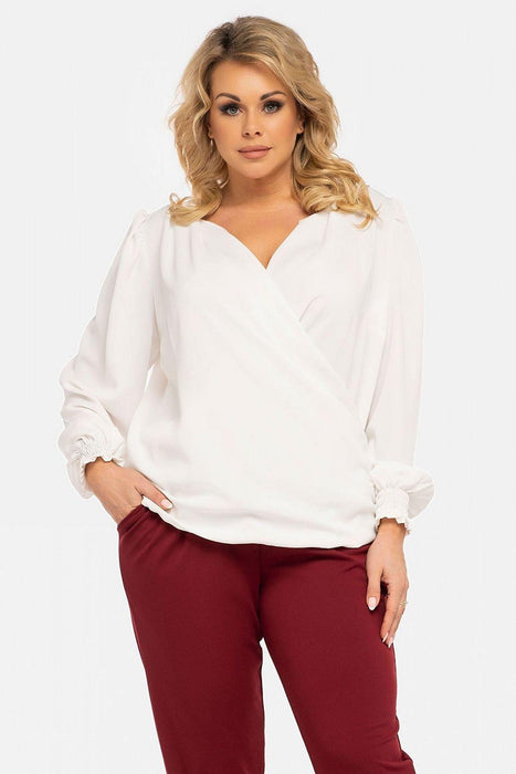 Chic Plus Size Crimson Elegance Blouse