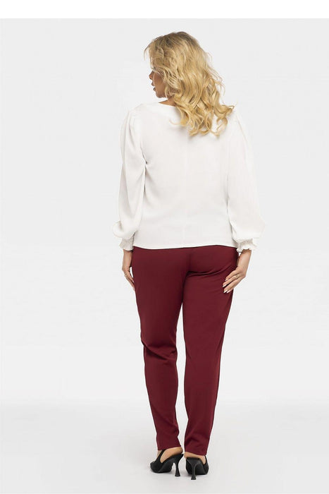 Chic Plus Size Crimson Elegance Blouse