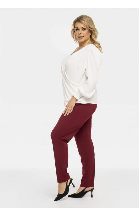 Chic Plus Size Crimson Elegance Blouse