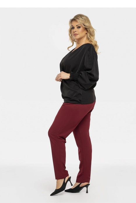 Chic Plus Size Crimson Elegance Blouse