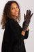 Elegant Floral Embroidered Women's Touchscreen Gloves for Stylish Convenience