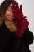 Chic Geometric Patterned Touchscreen Gloves with Floral Accents for Women