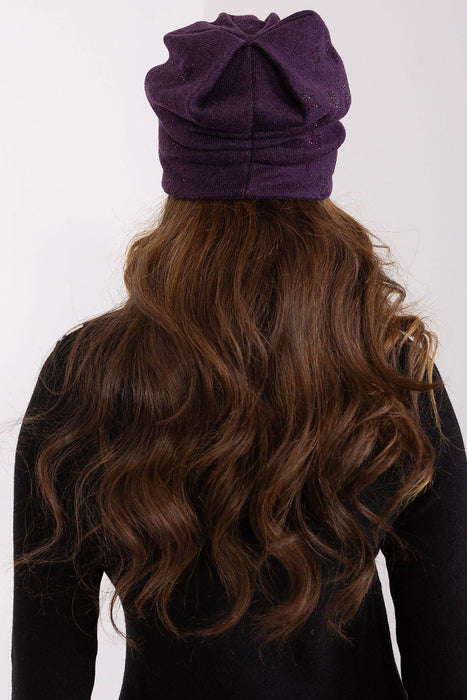 Rhinestone-Studded Cashmere Winter Beanie Hat