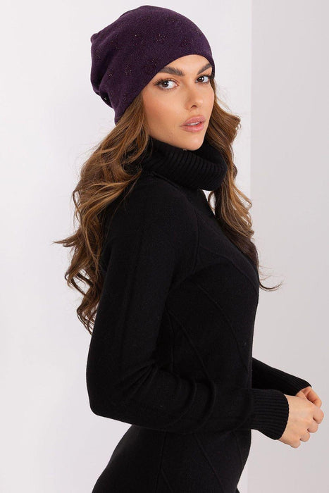 Glamorous Rhinestone-Embellished Cashmere Winter Beanie Hat