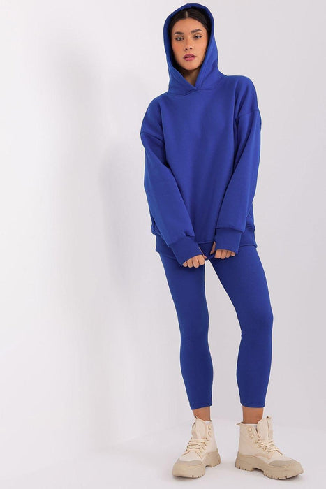 Women's Cozy Lounge Wear Ensemble with Ribbed Details