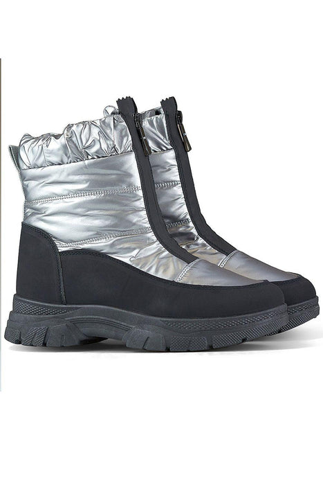 Winter Chic Women's Zip-Up Snow Boots with Fur Lining and Platform Sole